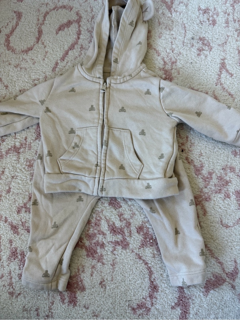 GAP Baby Neutral Beige Hoodie Set